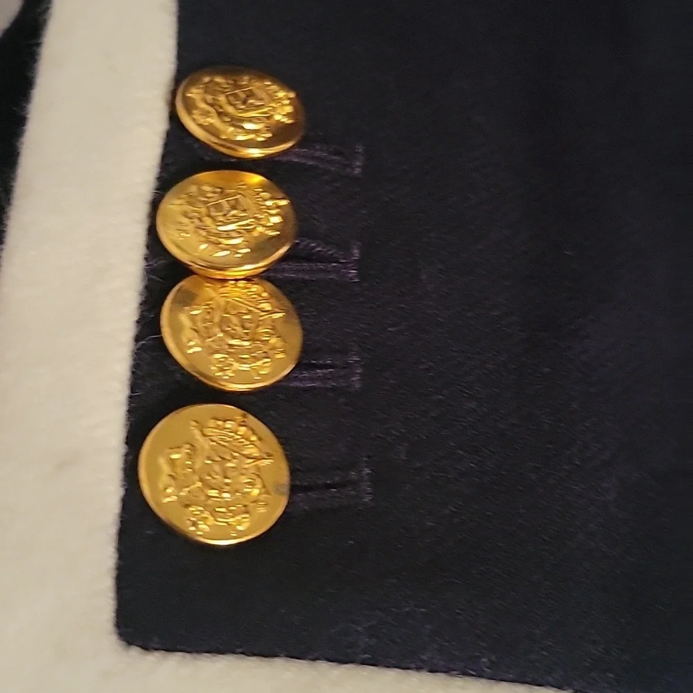 J Crew Wool Women's Navy and Cream Macking Blazer - Picture 5 of 5